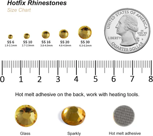 Vista 103 de 6000 PIEZAS Diamantes de Imitación Hotfix a Granel, Diamantes Naranja para Manualidades y Ropa, Diamantes de Imitación para Decoración DIY, SS10