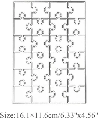Vista 2 de hinana Marco rectangular de rompecabezas troquelados de metal, plantillas de corte de fondo de rompecabezas rectangulares para manualidades, álbumes