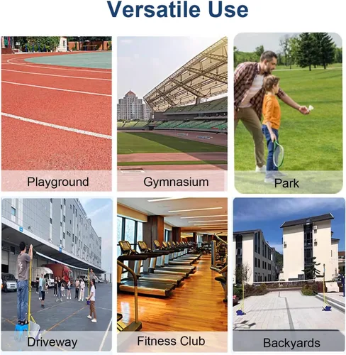 Vista 8 de WDJBPSH Conjunto combinado de pickleball de bádminton móvil, soporte de redes de juego deportivo resistente con red de 24.6 ft/20.0 ft, reunión
