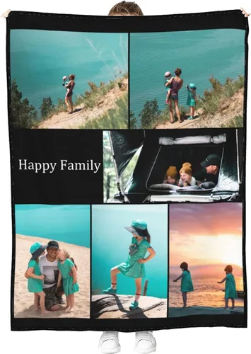Vista 14 de Manta personalizada con diseño fotográfico de tu texto, mantas personalizadas, regalos personalizados (1 foto, 40 x 30 pulgadas)