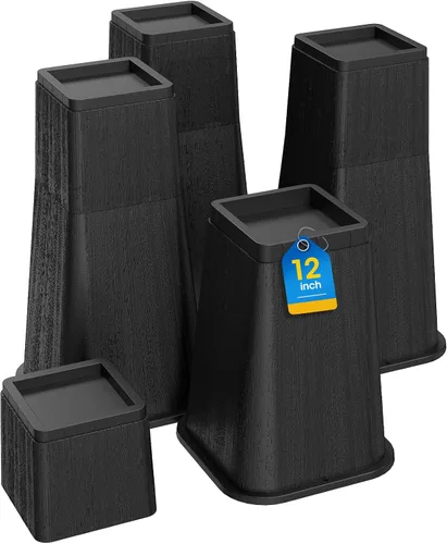 Vista 7 de MYMULIKE elevadores de cama de 2 pulgadas, elevadores de muebles ajustables de 2-4-6 pulgadas, elevadores de cama para cama de dormitorio