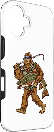Vista 3 de iPhone 16 Brook Trout River Fishing Bigfoot Hunting Fishermen Case