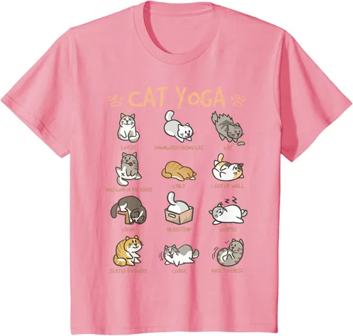 Vista 66 de Cat Yoga Poses Cats Practicing Mindfulness Meditación Kitten - Camiseta, Negro, S