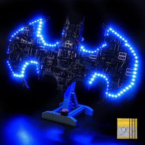 Vista 7 de Iluminación LED compatible con el logotipo de Batman LEGO 76330, solo luces, kit de luz compatible con LEGO 76330, no incluye