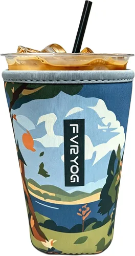 Vista 150 de Reusable Insulated Neoprene Iced Coffee Sleeves for Iced Coffee Cups, Coffee Coolies sleeves for Iced & Hot Drinks
