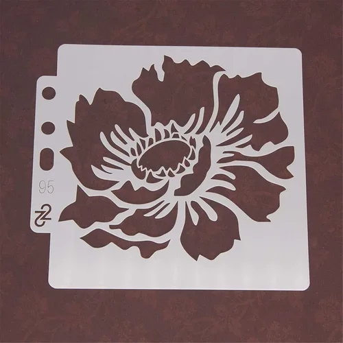 Vista 5 de Plantillas de pintura de plástico PET con diseño hueco de flores, perfectas para diseño textil, decoración de pared, ventana, papel, álbumes