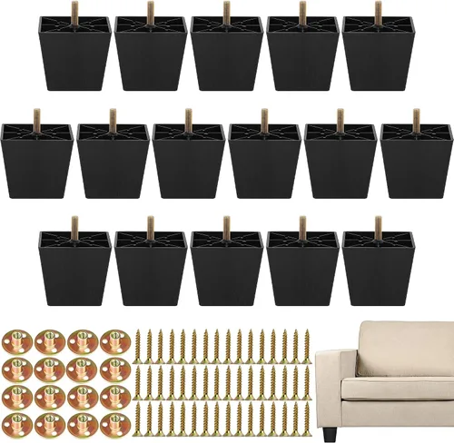 Vista 10 de TURSTIN Patas de muebles de 2 pulgadas, reemplazo de sofá de plástico, 8