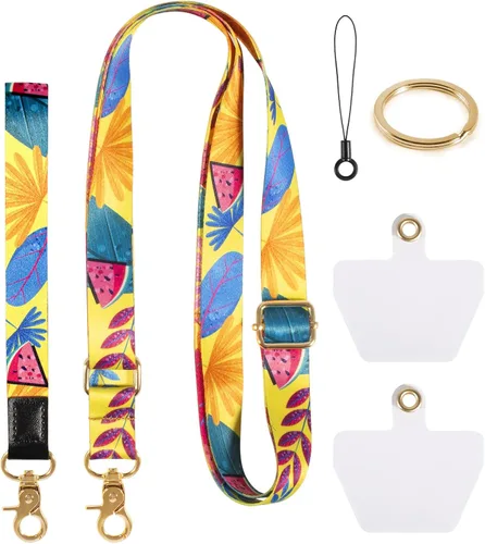 Vista 9 de Cordón para teléfono celular, correa cruzada para teléfono, correa de muñeca, cordones para llaves, correas de hombro ajustables universales