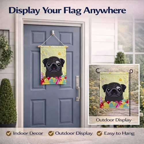Vista 104 de Caroline's Treasures BB1923GF Bandera decorativa para jardín con diseño de Border Collie, para caza de huevos de Pascua, para jardín, jardín, patio