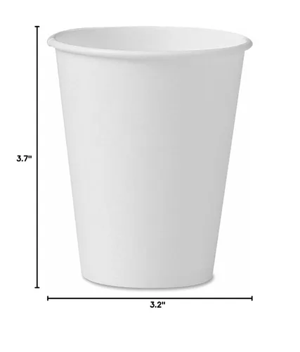 Vista 5 de Vasos SOLO Cup Company 378W2050 de papel poliéster en una sola cara, 8 oz, color blanco, 50 por bolsa (estuche de 20 bolsas)