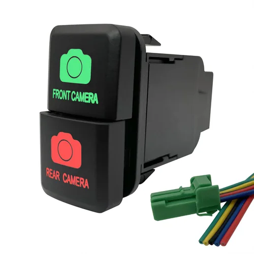 Vista 19 de Compresor de aire y Interruptor de botón doble de bloqueo de diferencial trasero para Toyota Tacoma Prado Fortuner Hilux 39mm X 21mm