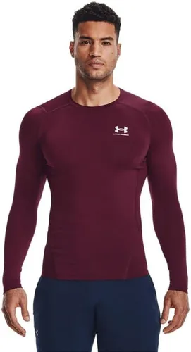 Vista 9 de Under Armour Camiseta de manga larga de compresión HeatGear para hombre Negro (001)/Blanco
