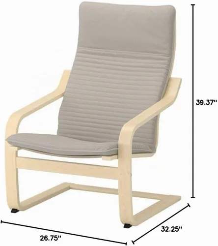 Vista 3 de IKEA Poang Sillón Abedul Chapa Knisa Beige Claro 792.407.90