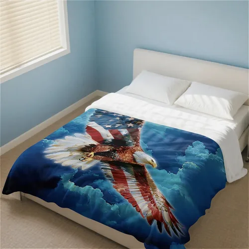 Vista 5 de American Eagle Manta de Vellón Súper Suave y Acogedora Manta de Tiro 40X50 pulgadas, Ligera Difusa Cómoda Texturizada Manta de Franela Manta de Tiro
