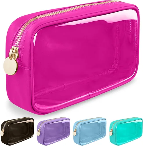 Vista 41 de izuzta Nylon Lager Pequeño Slim Mini Maquillaje Bolsa Organizador, Beige, Viajes