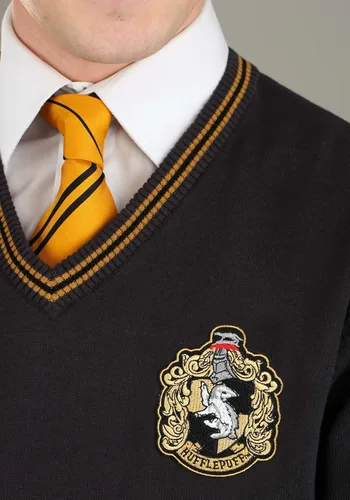 Vista 3 de Fun Costumes Suéter de uniforme Hufflepuff de Harry Potter para adultos