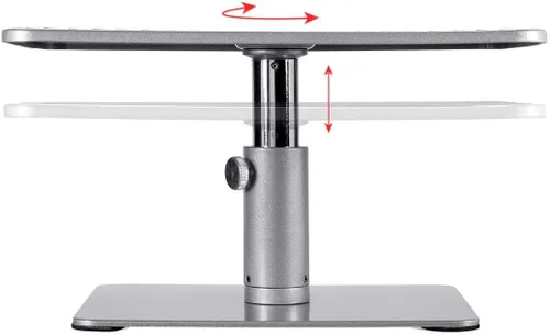 Vista 3 de Monoprice Soporte elevador universal para monitor, eleva monitores de 4.6 a 6.5 pulgadas, acabado plateado, colección Workstream