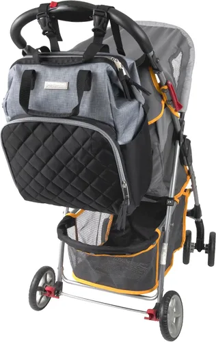 Vista 9 de Baby Essentials Super Cooler - Mochila de pañales con marco principal con cambiador, correas de cochecito, compartimento aislado para botella