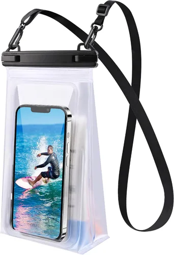 Vista 19 de Bolsa impermeable flotante para teléfono, [espacio expandible] IPX8 Bolsa seca impermeable para iPhone 16 15 14 13 Pro Max Samsung S25 S24 S23