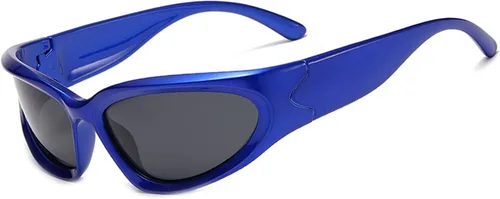 Vista 13 de LASPOR Gafas de sol deportivas envolventes para mujeres y hombres, lentes deportivos Y2K