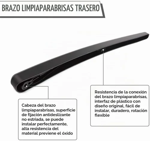 Vista 4 de Kit de brazo y cuchilla de limpiaparabrisas trasero, reemplazo de ajuste exacto para Chevrolet Chevy Equinox GMC Terrain 2010-2017, ajuste