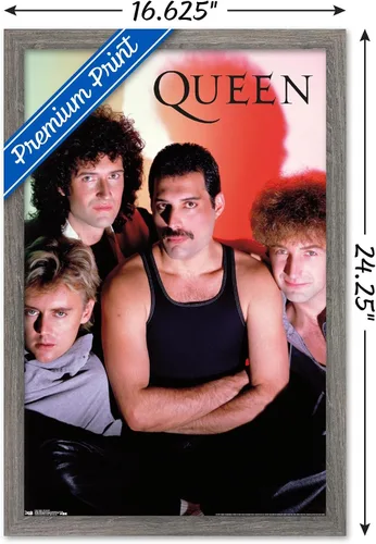 Vista 3 de Trends International Queen - Póster de pared en concierto, 14.725 x 22.375 pulgadas, versión enmarcada de madera de granero Versión enmarcada