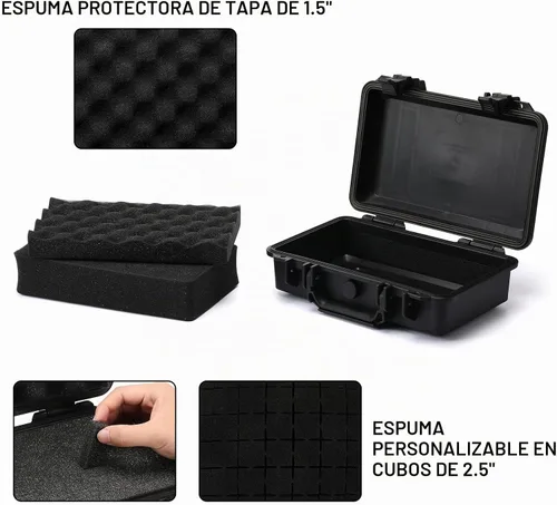 Vista 6 de Mayouko Caja de herramientas portátil con esponja a prueba de golpes, grado impermeable IP67, funda rígida impermeable con inserto de espuma, funda