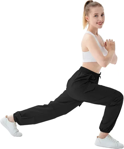 Vista 4 de SANGTREE Pantalones deportivos tipo cargo casuales impermeables para niñas y mujeres
