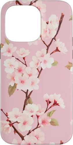 Vista 21 de Japanese Cherry Blossom Floral Flower Pattern Pastel Pink Case for iPhone 17