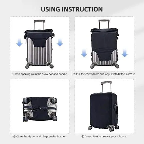 Vista 4 de Taylor - Funda de equipaje para maleta, con impresión de doble cara, protector elástico para maleta, lavable, antiarañazos, para viajes de negocios