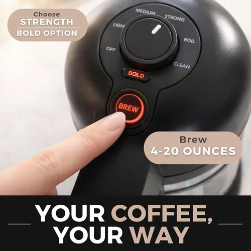 Vista 8 de VINCI Micro Café - Cafetera de vidrio de una sola porción más pequeña, compatible con K-Cups, cápsulas y café molido, infusión de flujo cerrado
