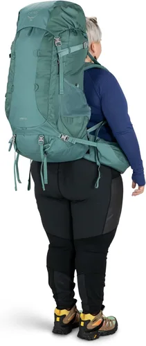 Vista 7 de Osprey Viva 65L Mochila de mochilero para mujer, color gris Tunnel Vision, ajuste extendido