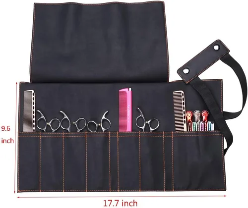 Vista 2 de PERFEHAIR Estuche para peluqueros para peluqueros, herramientas de peluquería, bolsa enrollable de tela suave