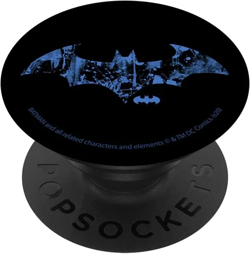 Vista 6 de DC Comics Fan Art - PopSockets MagSafe PopGrip con logotipo de pintura azul de Batman para iPhone
