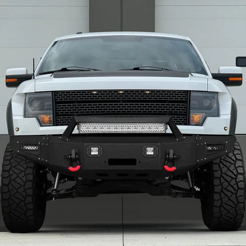 Vista 4 de VIJAY Parachoques delantero y trasero para Ford F150 Raptor SVT 2010-2014 con placa de cabrestante y luces