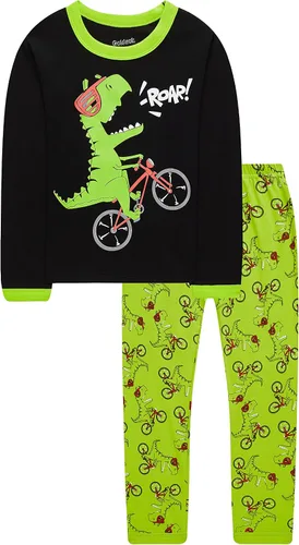 Vista 2 de Golduck Conjunto de pantalones de algodón de dinosaurio para niños con estampado completo