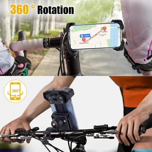 Vista 7 de Soporte de teléfono para motocicleta, soporte para teléfono de bicicleta, scooter universal para manillar de motocicleta, abrazadera de teléfono