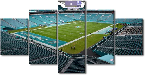 Vista 40 de Arte de pared en lienzo de estadio Allegiant, arte de pared para sala de estar, equipo de fútbol americano, pintura moderna de Nevada Las Vegas