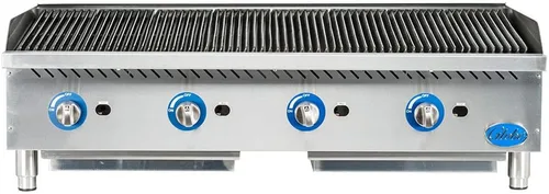 Vista 2 de Globe Food Equip Encimera 48" Hierro Fundido Radiante Gas Charasador