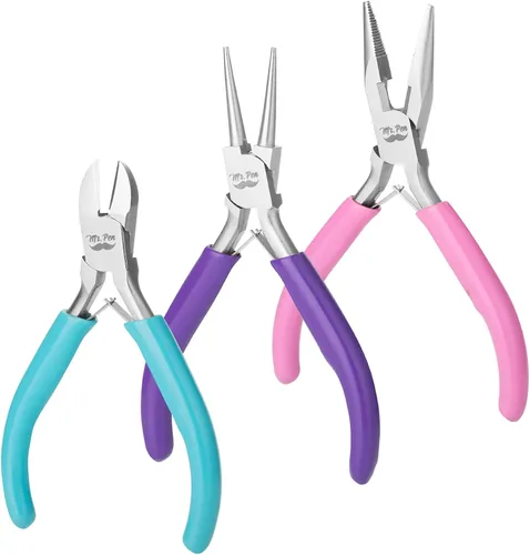 Vista 8 de Mr. Pen - Kit de fabricación de joyas, 3 alicates, mini cortadores de alambre, alicates de punta y alicates para manualidades para aretes y joyas