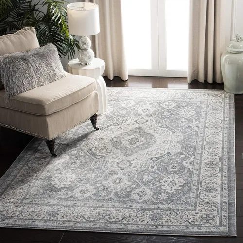 Vista 17 de SAFAVIEH - Colección Isabella, alfombra decorativa - 2'2" x 5', azul y crema, diseño oriental, no desprende pelusa y fácil cuidado, ideal para áreas