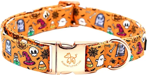 Vista 26 de Elegant little tail Collar para perro de Pascua, collar de perro con estampado de huevos de conejo, collar para mascotas, collar rosa para perros