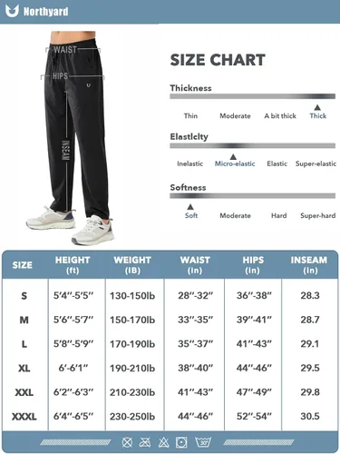 Vista 7 de NORTHYARD Pantalones deportivos para correr para hombre, ligeros, pantalones de senderismo para entrenamiento, gimnasio, correr, pantalones