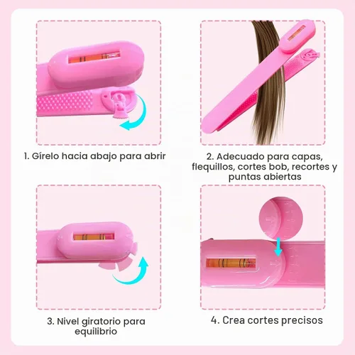 Vista 6 de Kit de corte de cabello para cortar cabello en casa, tijeras de cabello, recortadora de puntas abiertas, clips de flequillo, herramientas