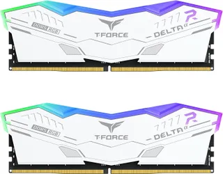 TEAMGROUP T-Force Delta Alpha RGB DDR5 Ram 32GB Kit (2x16GB) 5600MHz (PC5-44800) CL40 Intel XMP 3.0 y AMD Expo Compatible Módulo de Memoria de Blanco