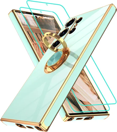 Vista 219 de Funda para Motorola Moto G 5G 2024: Funda Moto G Play 5G 2024 con 2 piezas de protectores de pantalla, soporte de anillo de rotación de 360°