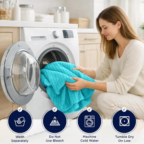 Vista 5 de DAN RIVER Paquete de 2 sábanas de baño de 35x70 pulgadas, sábanas de baño jumbo acanaladas para adultos, toallas grandes gruesas y absorbentes
