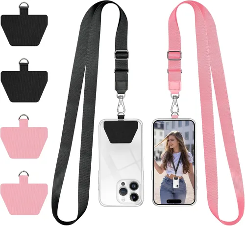 Vista 13 de Doormoon Cordón para teléfono, correa ajustable universal para el cuello, para llaves, insignias de identificación, cordón para teléfono celular