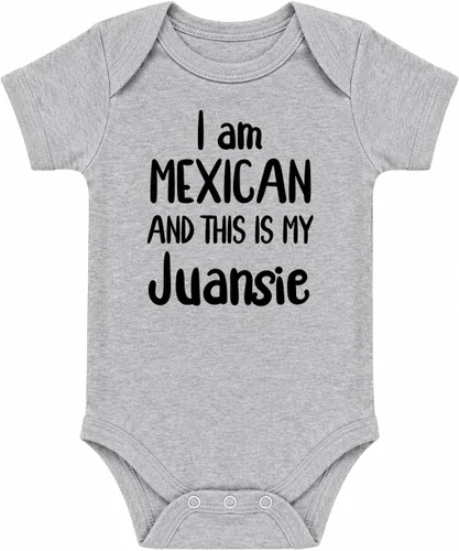 Vista 12 de CBTwear Body divertido para bebé con texto en inglés "I Am Mexican and This Is My Juansie" Negro
