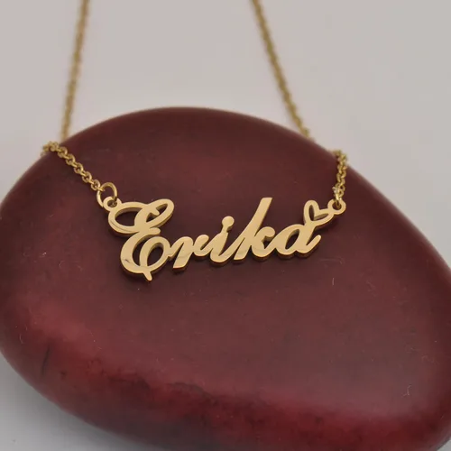Vista 4 de HUAN XUN Collares personalizados con dije de inicial para mujer en oro y plata
